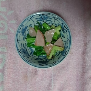 お弁当に わけぎとハムのごま油炒め